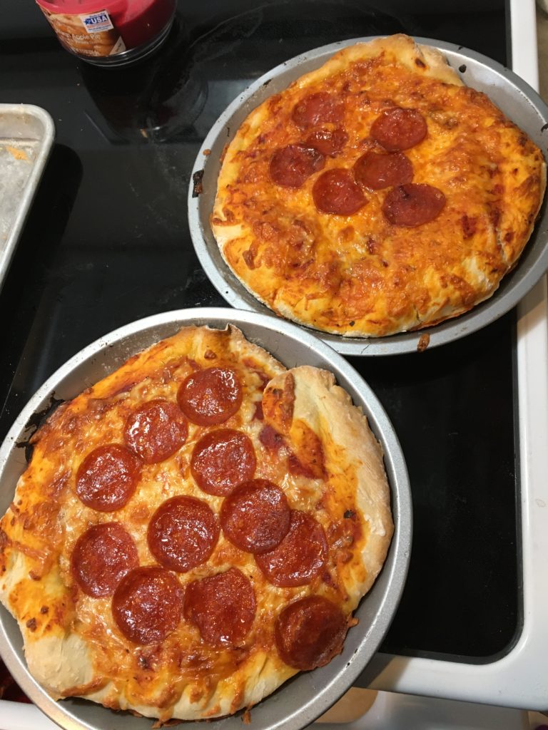 Baked person pizzas made with quick easy homemade pizza dough