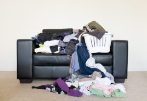 laundry piling up because you are behind on housework